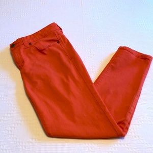 Orange skinny ankle jeans